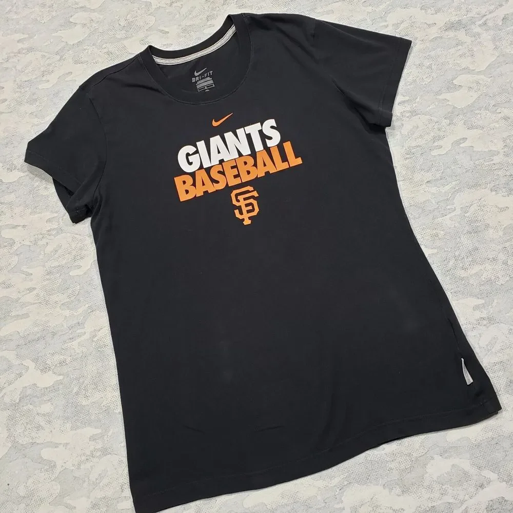 San Francisco Giants Top Womens Large Black Short Sleeve Nike Dri-fit MLB - Picture 2 of 12